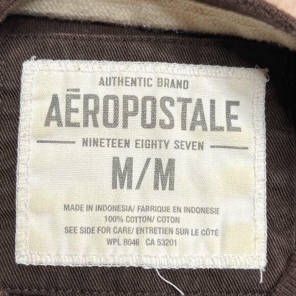 Aeropostale Athl. Dept. Brown Embroidered Stitched Short Sleeve T-Shirt Surfer - Picture 4 of 6